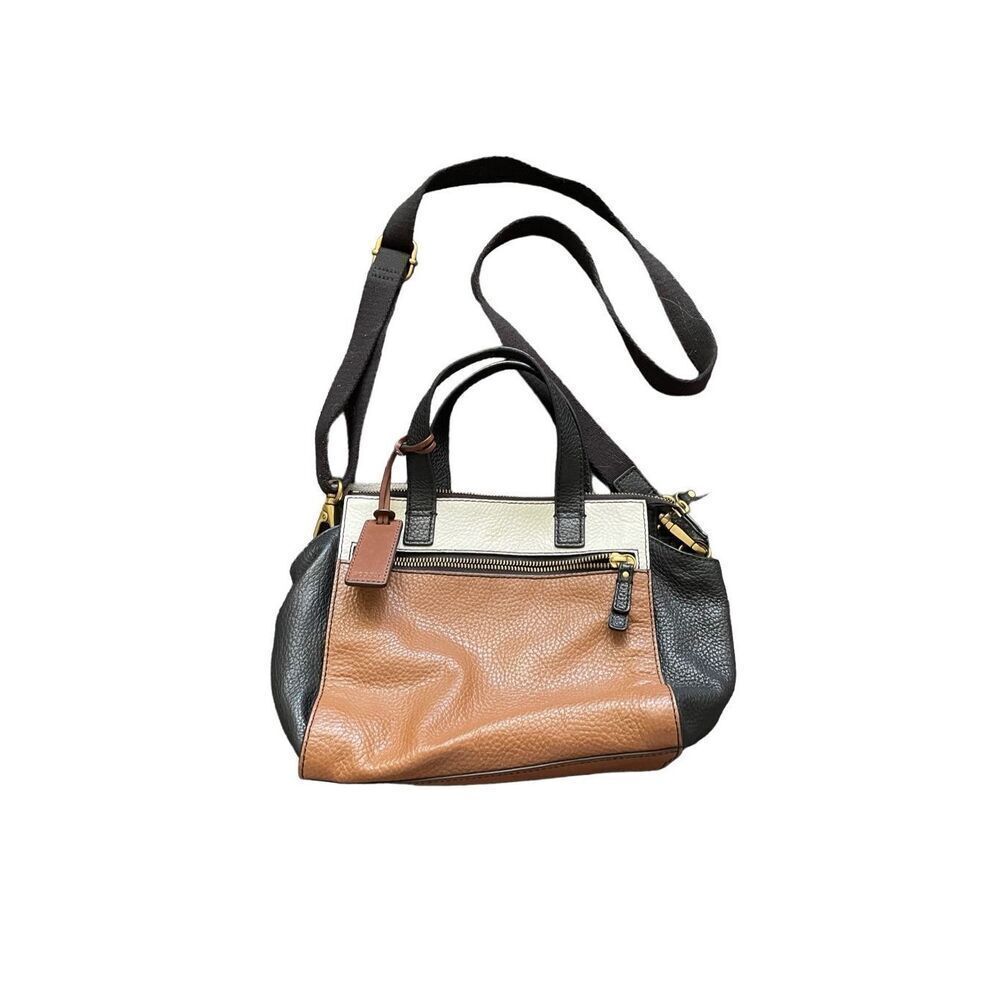 Fossil Tessa color block leather satchel